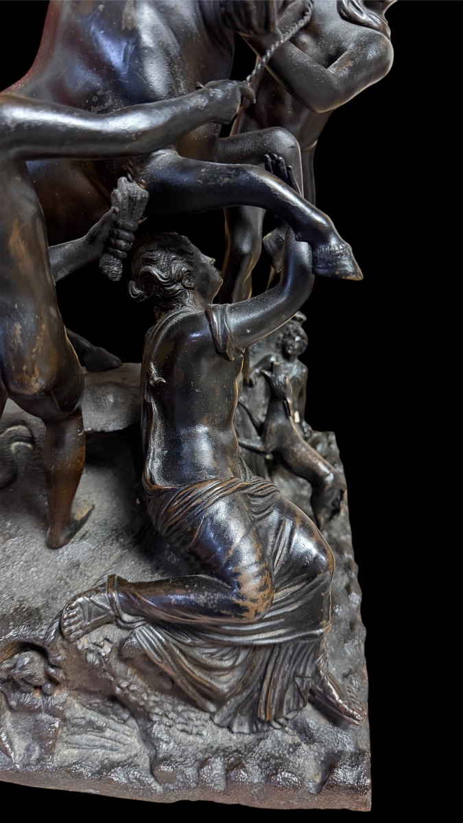 Gruppo in bronzo "Il Toro Farnese" Righetti  fine XVIII secolo-photo-6