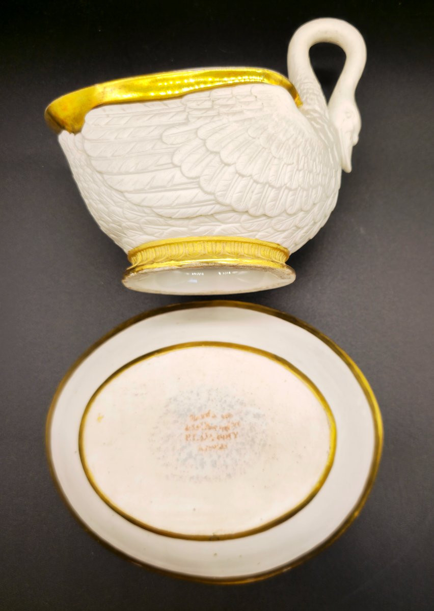 Tazzina con piattino a forma di cigno Dagoty Parigi-photo-4