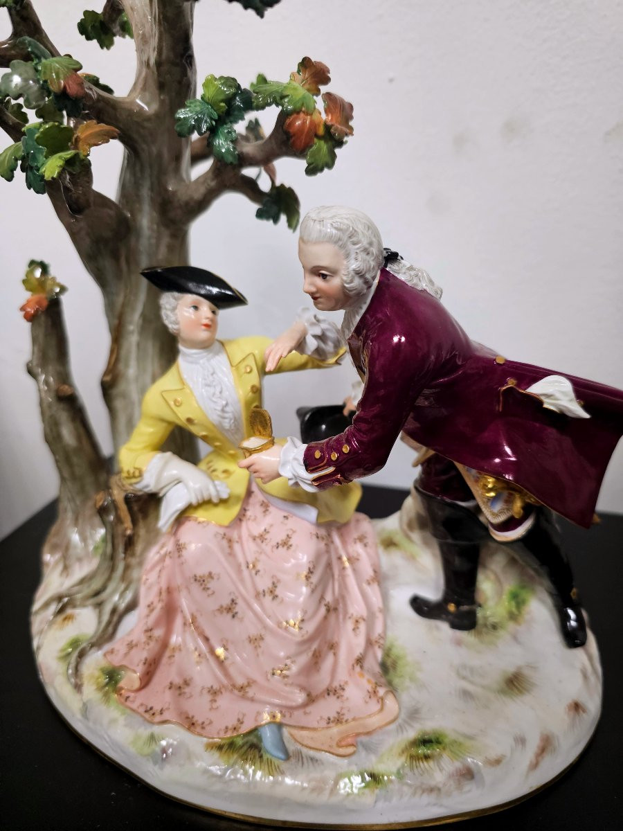 Gruppo in porcellana di Meissen "L'Elettore di Sassonia-photo-4