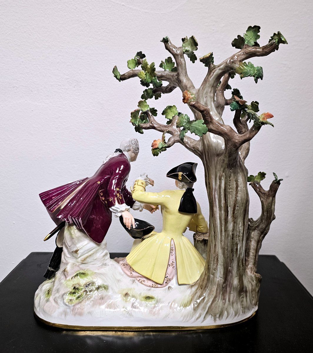 Gruppo in porcellana di Meissen "L'Elettore di Sassonia-photo-1