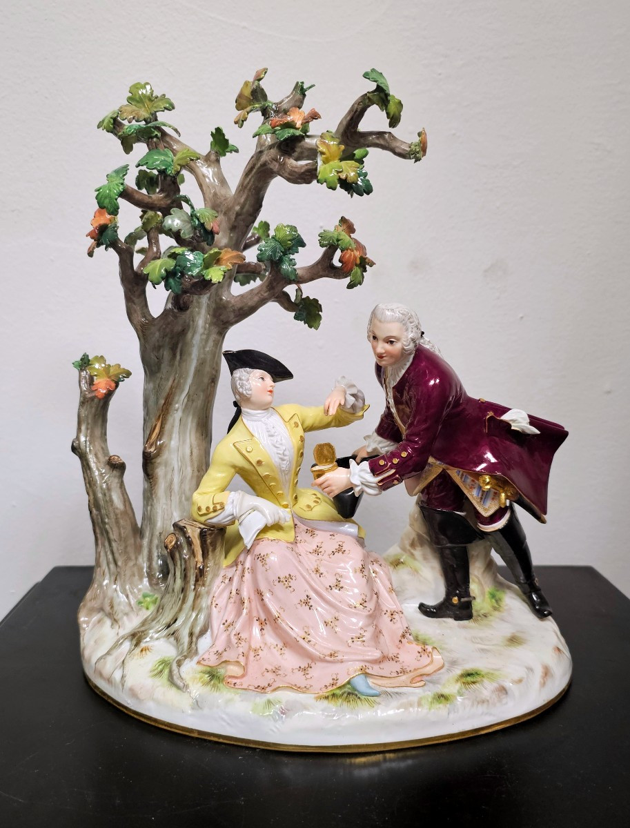 Gruppo in porcellana di Meissen "L'Elettore di Sassonia