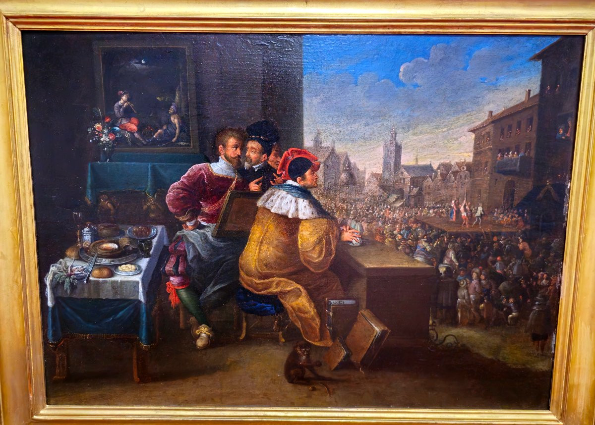 Daniel Hagens Olio su Tavola "Allegoria del Cattivo Governo"-photo-2