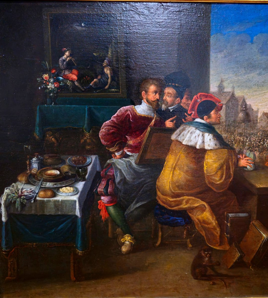 Daniel Hagens Olio su Tavola "Allegoria del Cattivo Governo"-photo-1