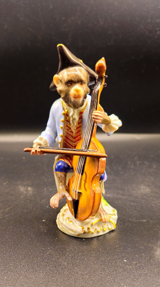 Scimmia Meissen Violoncellista