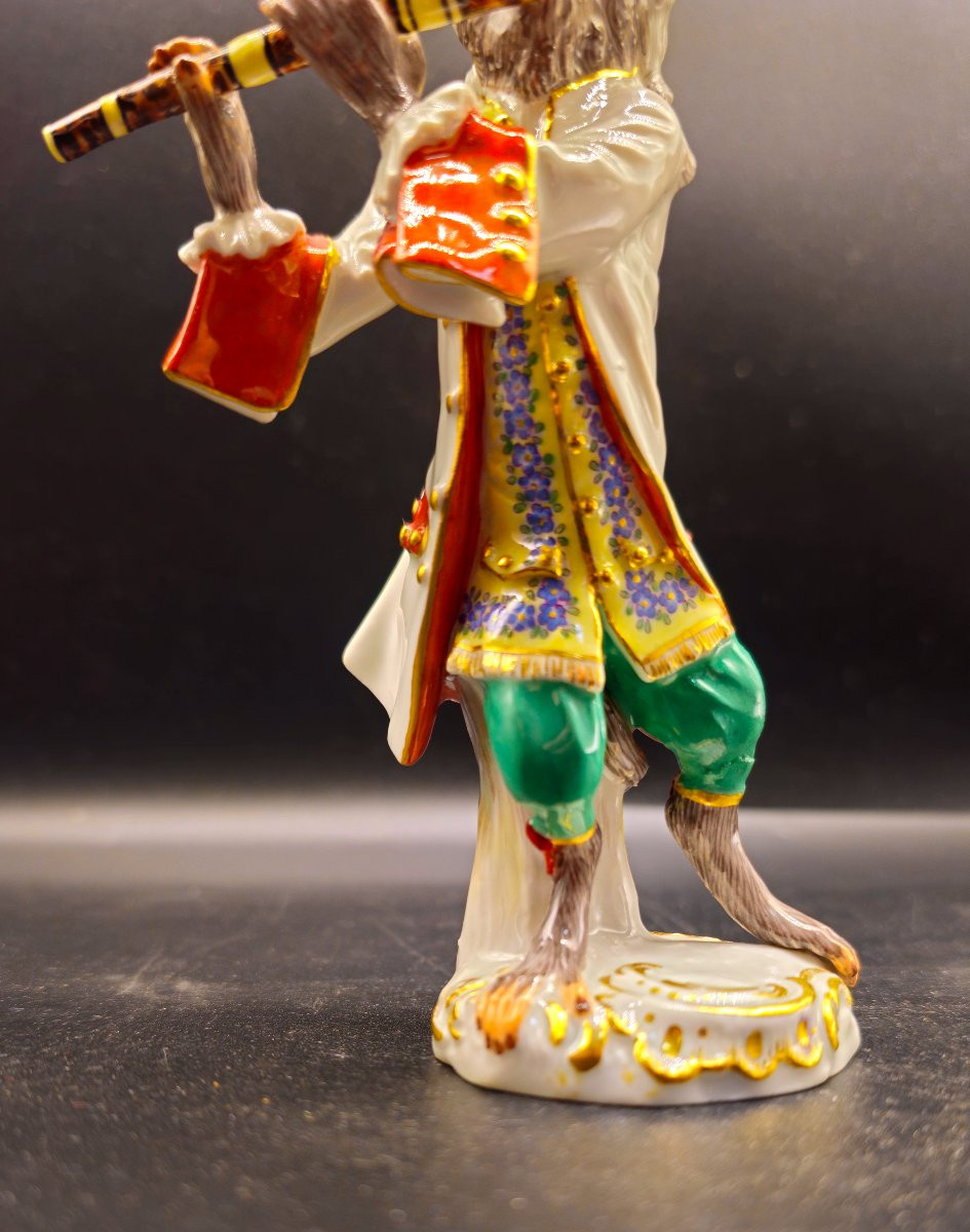 Scimmia Meissen Suonatore di Flauto-photo-3