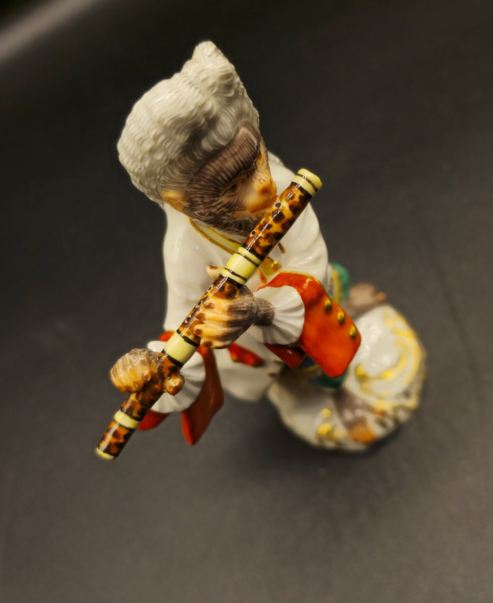 Scimmia Meissen Suonatore di Flauto-photo-2