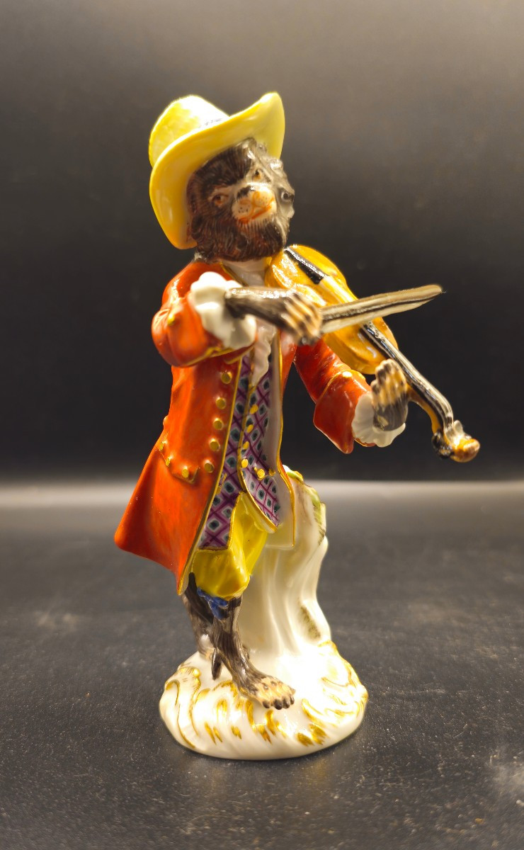 Scimmia Meissen Violinista