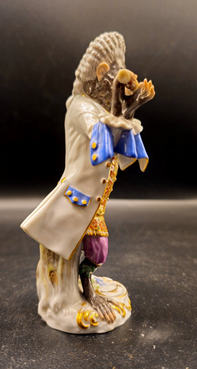 Scimmia Meissen Suonatore di Flauto-photo-3