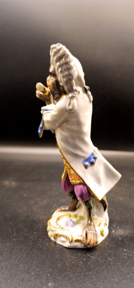 Scimmia Meissen Suonatore di Flauto-photo-1