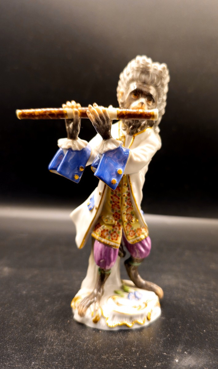 Scimmia Meissen Suonatore di Flauto