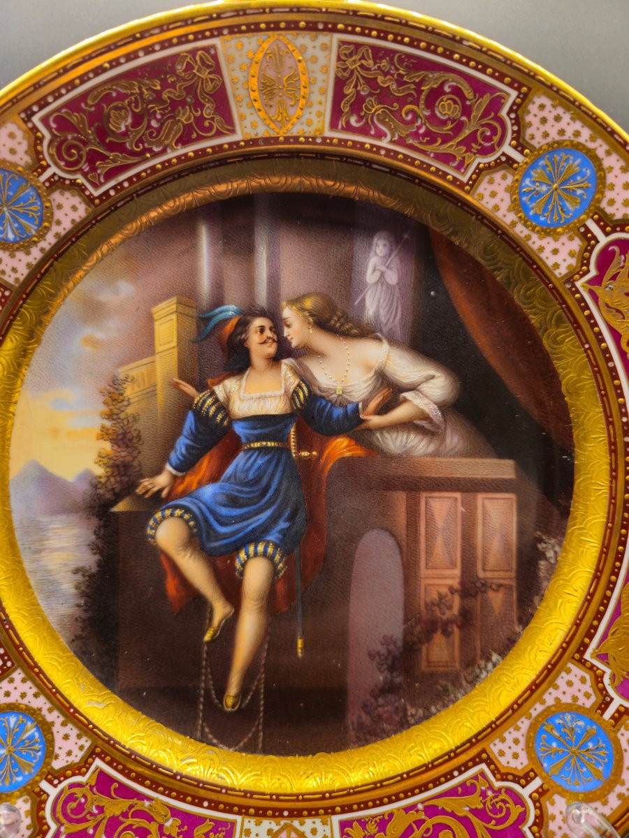 Piatto della Manifattura Imperiale di Vienna Romeo e Giulietta-photo-2