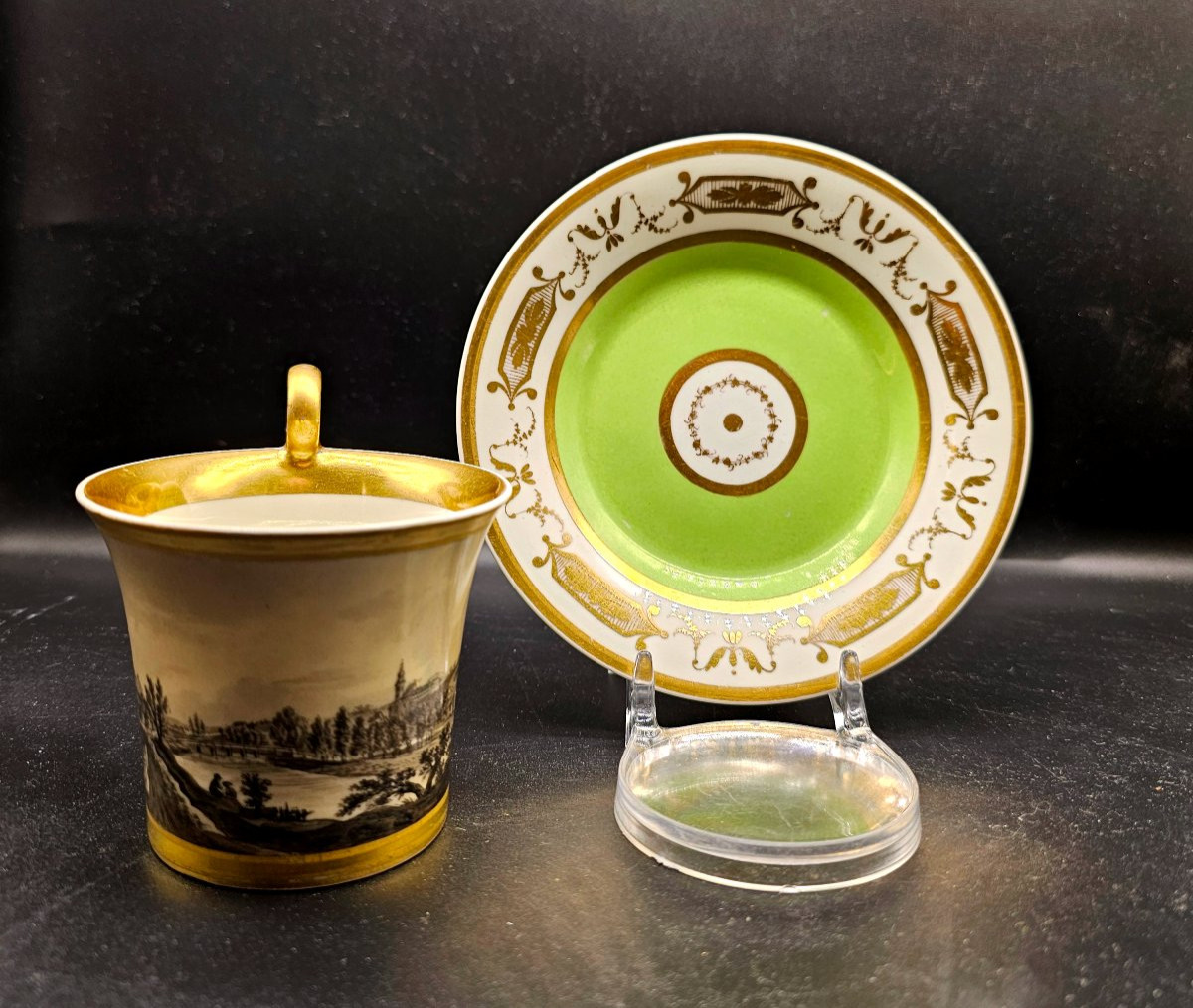 Tazzina con piattino  Veduta del castello di Schoenbrunn, 1823,Manifattura Imperiale di Vienna-photo-2