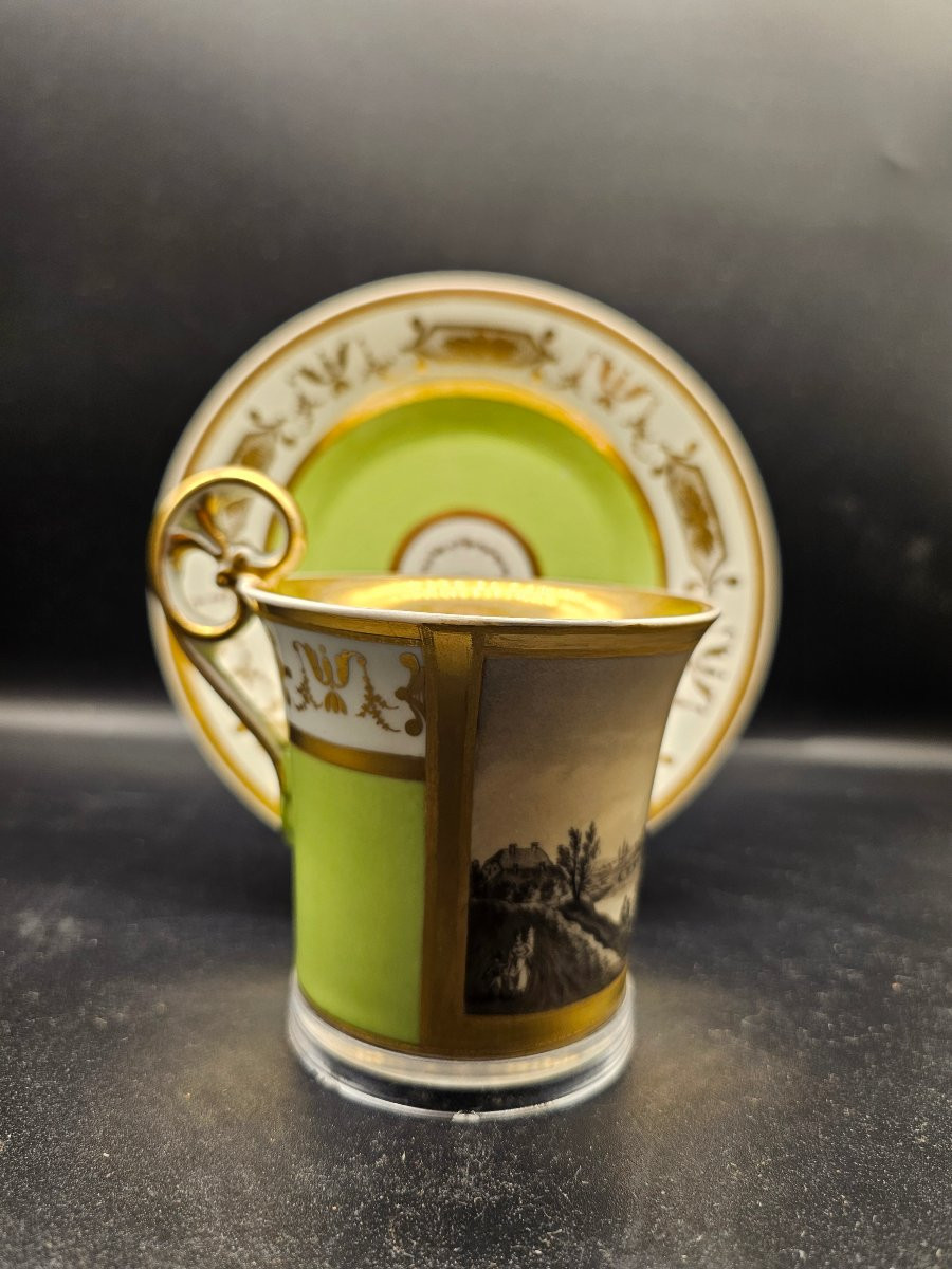 Tazzina con piattino  Veduta del castello di Schoenbrunn, 1823,Manifattura Imperiale di Vienna-photo-3