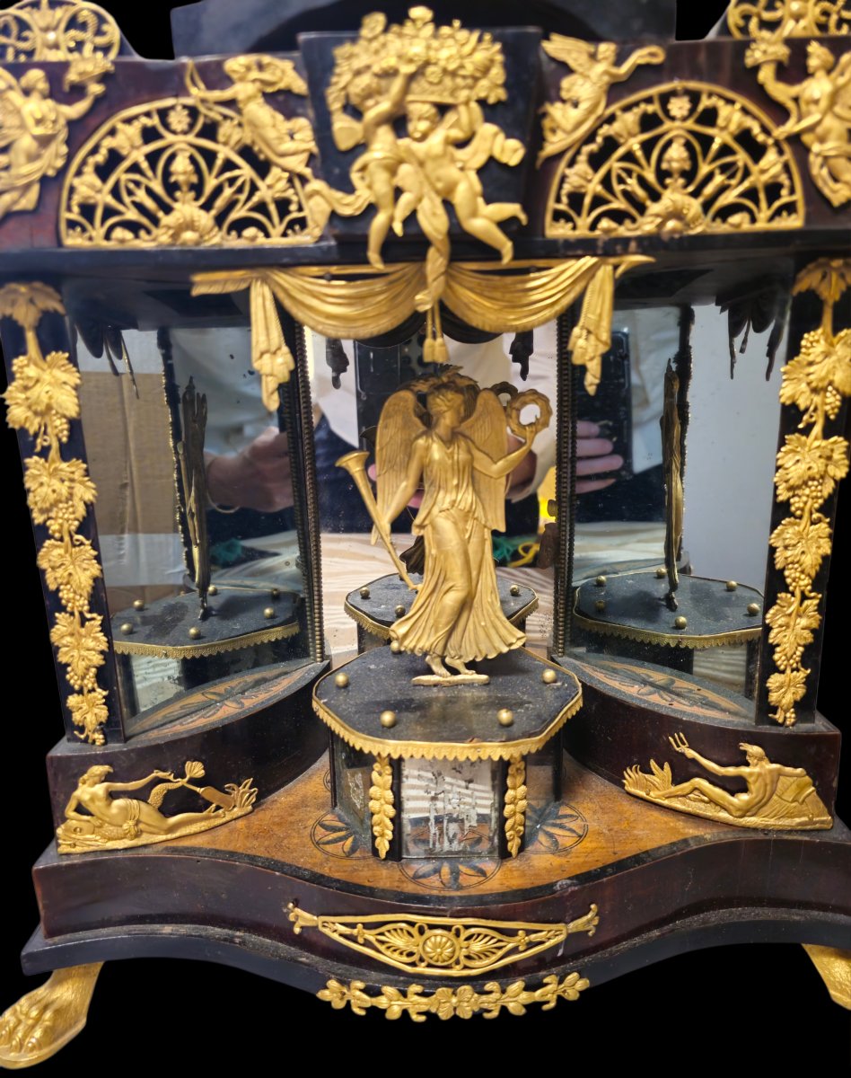 Orologio in legno e bronzi viennese-photo-3