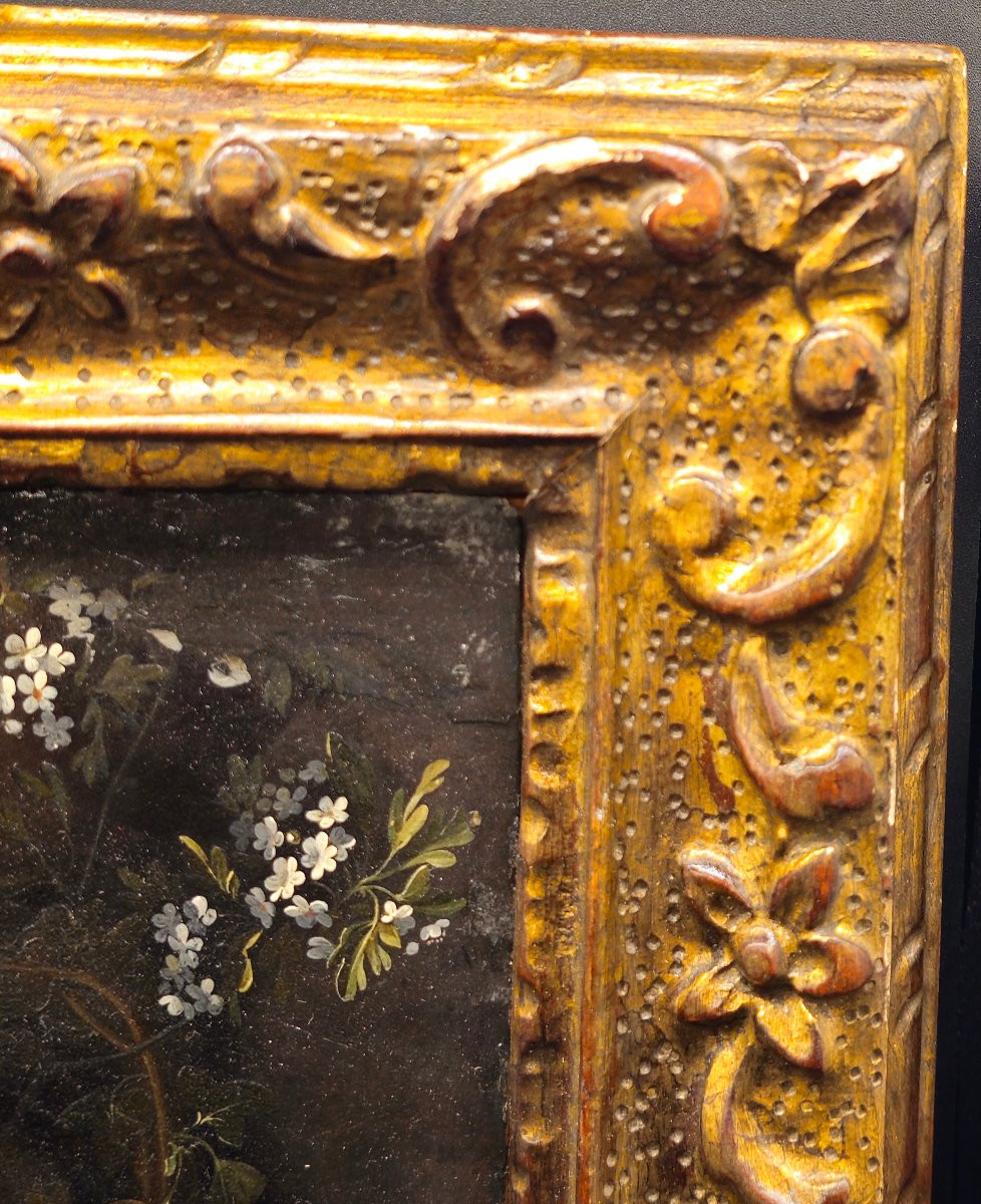 Daniel Seghers – San Giovanni Battista nel deserto entro ghirlanda floreale, olio su rame-photo-6