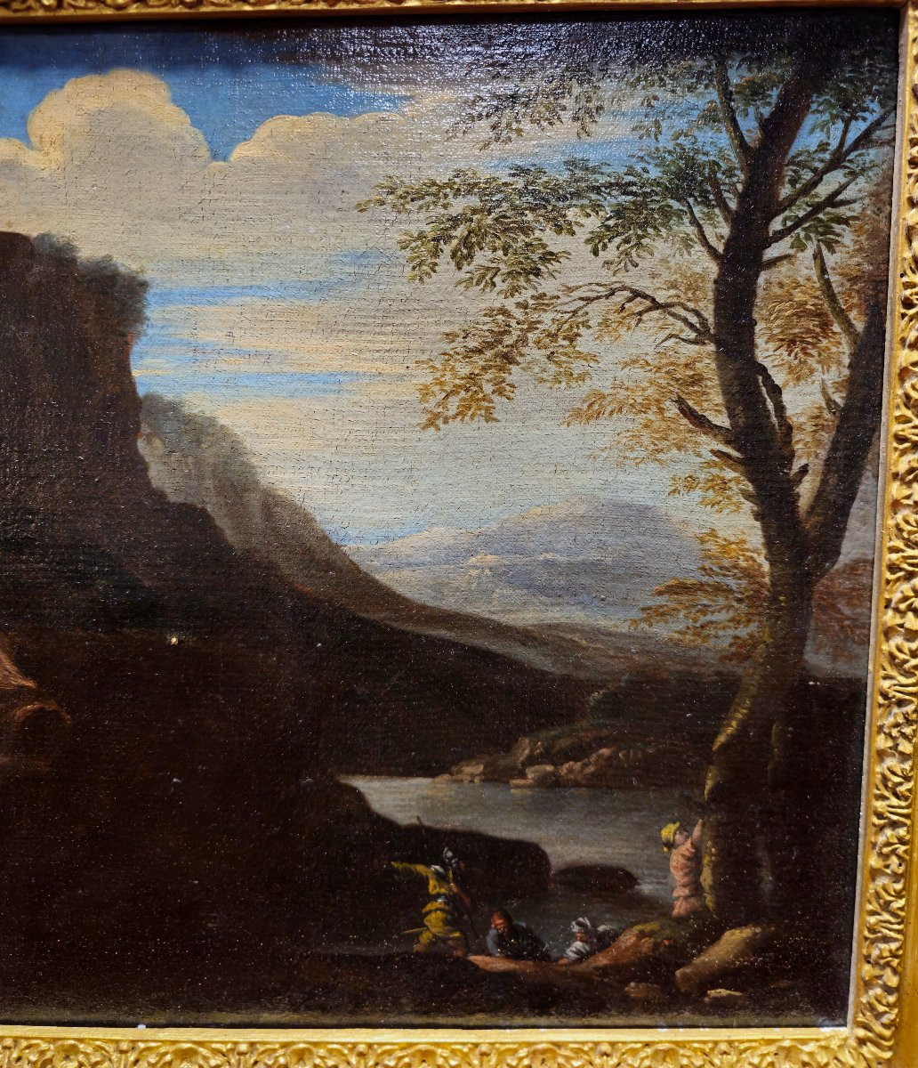 Paesaggio Romano con Architetture, Olio su Tela – Ambito di Gaspard Dughet-photo-1