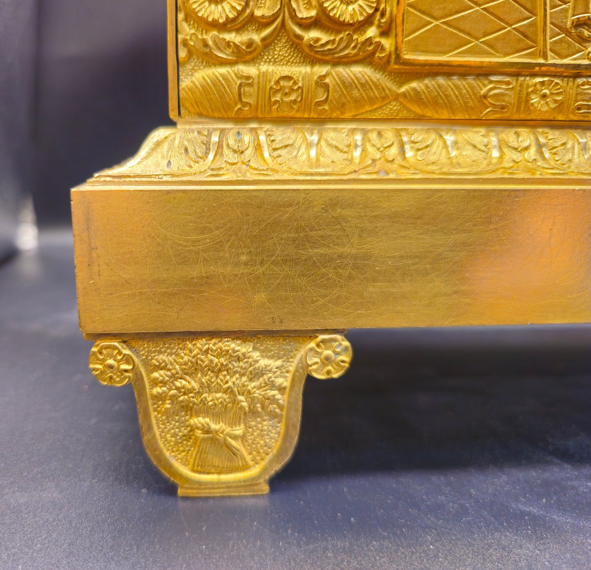 Pendola Leda e il Cigno Impero in Bronzo Dorato al Mercurio, Francia Inizi XIX Secolo-photo-2