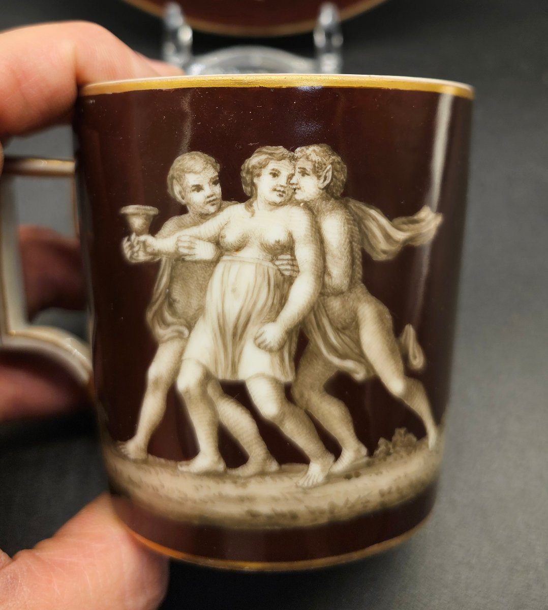 Tazza grande con piattino Real Fabbrica Ferdinandea Napoli 1790-1800 porcellana-photo-1