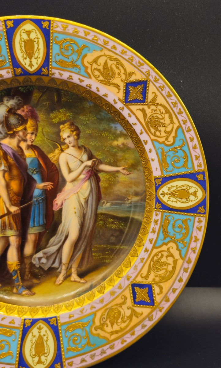 Piatto in porcellana della Manifattura Imperiale di Vienna – Periodo Biedermeier-photo-3