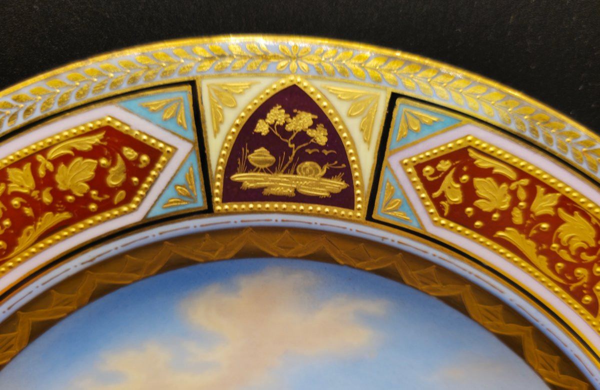 Piatto in porcellana Vienna 1825–1830, Cupido con le Tre Grazie-photo-4