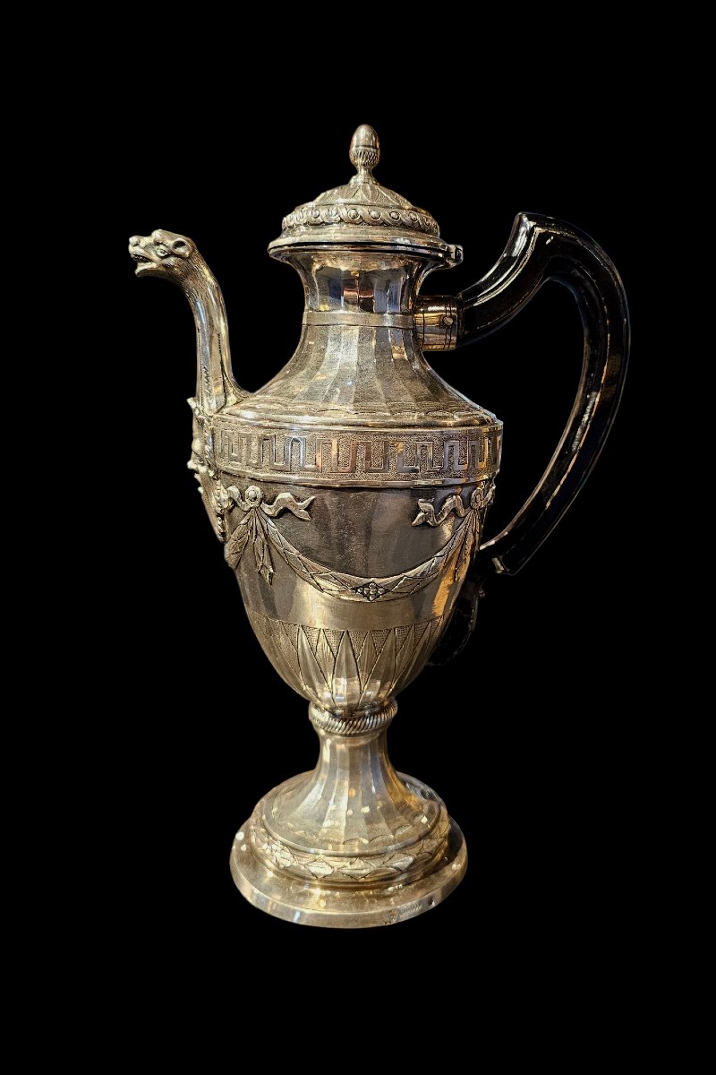 Caffettiera in argento Perugia 1780, punzoni grifone e stella, Bourbon di Sorbello-photo-2