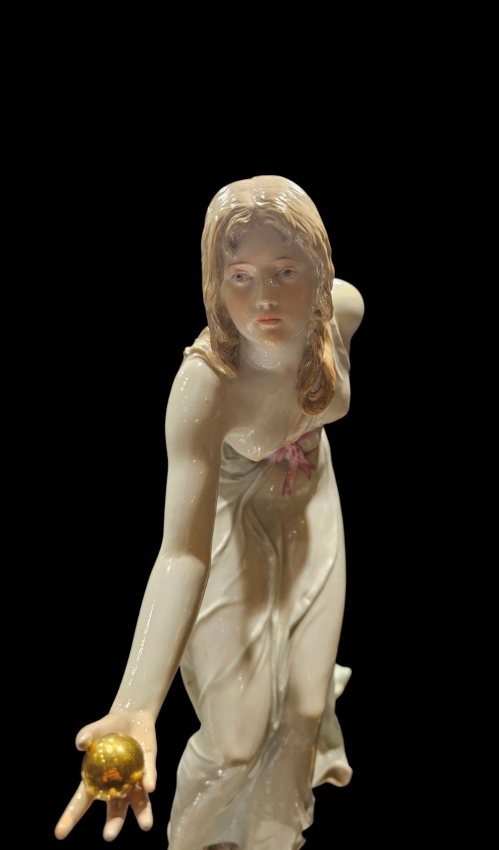 Meissen “Player at Bowls” Walter Schott 1897 – Fine XIX Secolo-photo-4