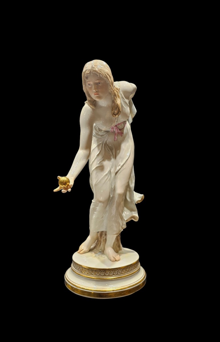 Meissen “Player at Bowls” Walter Schott 1897 – Fine XIX Secolo