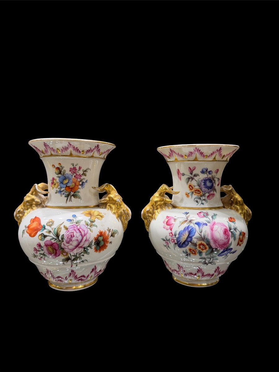 Rara coppia di vasi in porcellana KPM Berlino, epoca Biedermeier, circa 1830–1840-photo-2