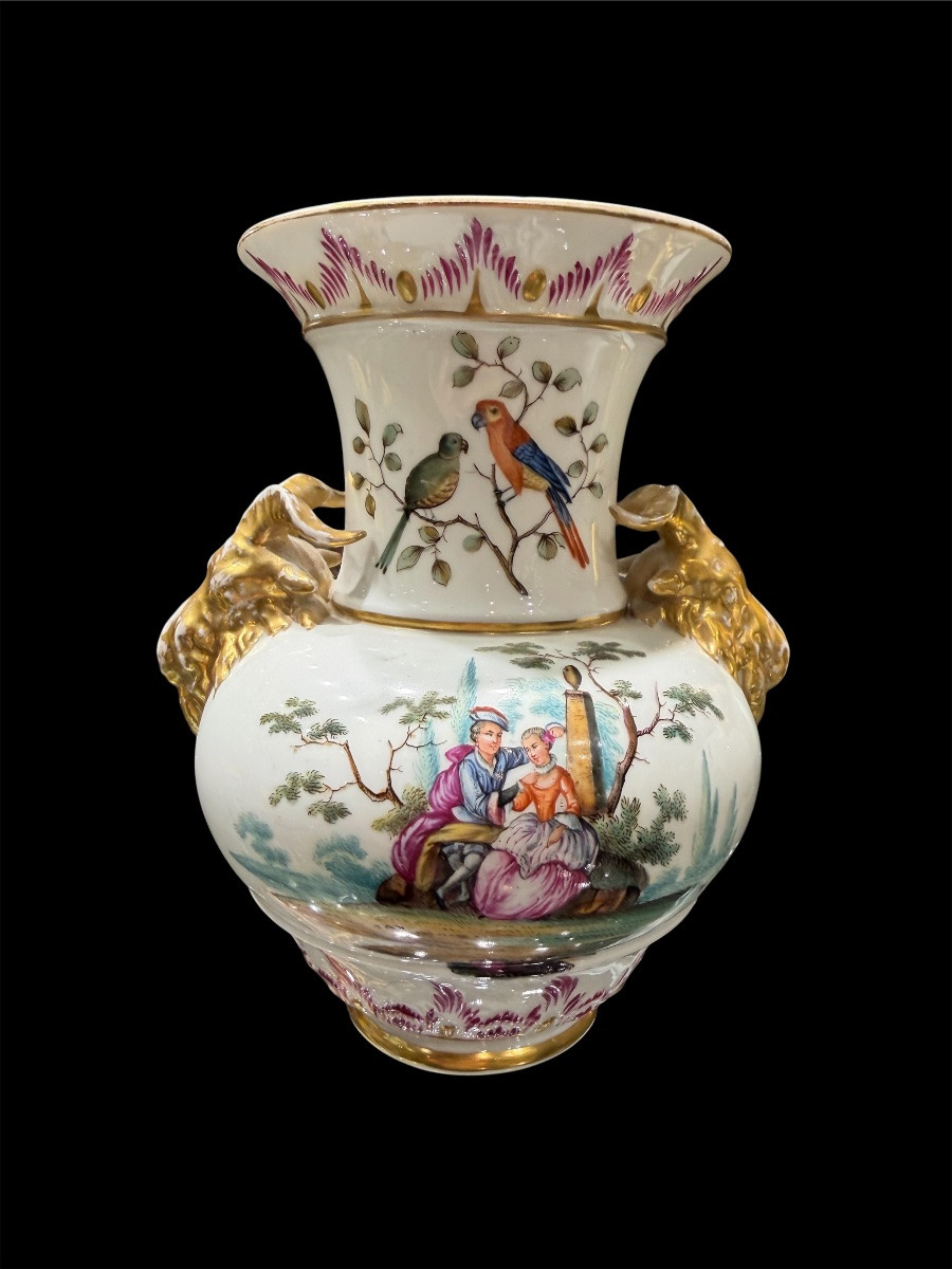 Rara coppia di vasi in porcellana KPM Berlino, epoca Biedermeier, circa 1830–1840-photo-3