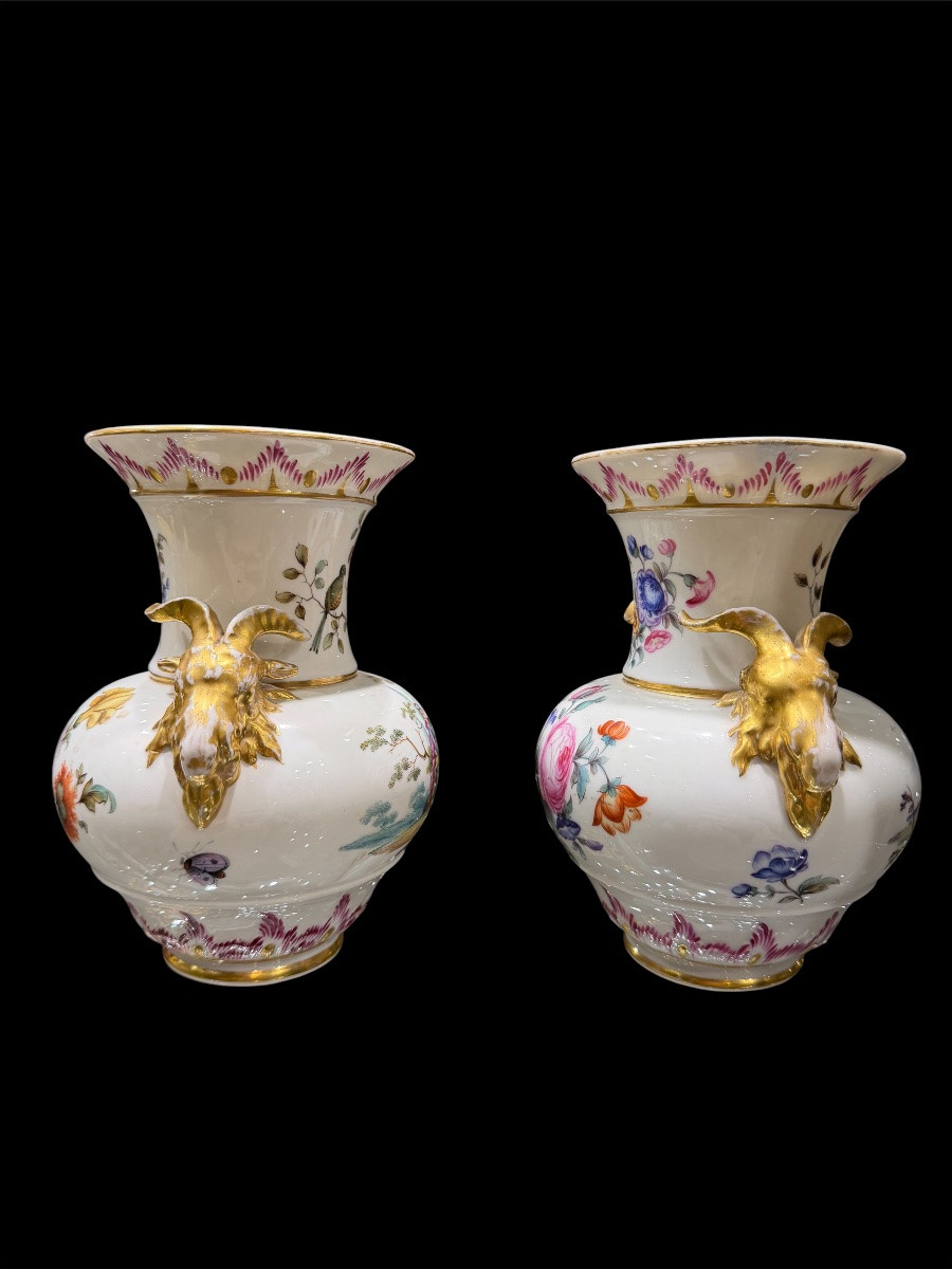 Rara coppia di vasi in porcellana KPM Berlino, epoca Biedermeier, circa 1830–1840-photo-3