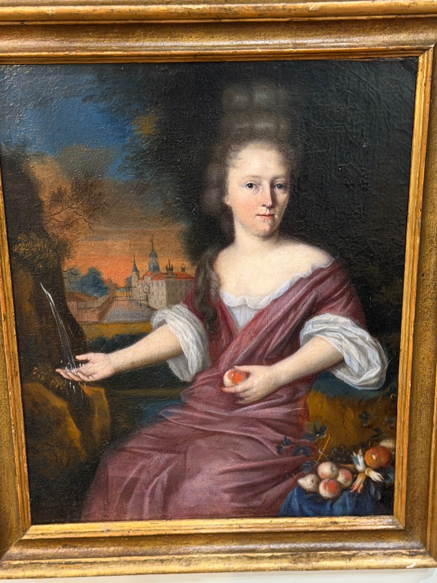 RITRATTO ALLEGORICO DI NOBILDONNA — SCUOLA AUSTRO-BOEMA, FINE XVII SECOLO-photo-3