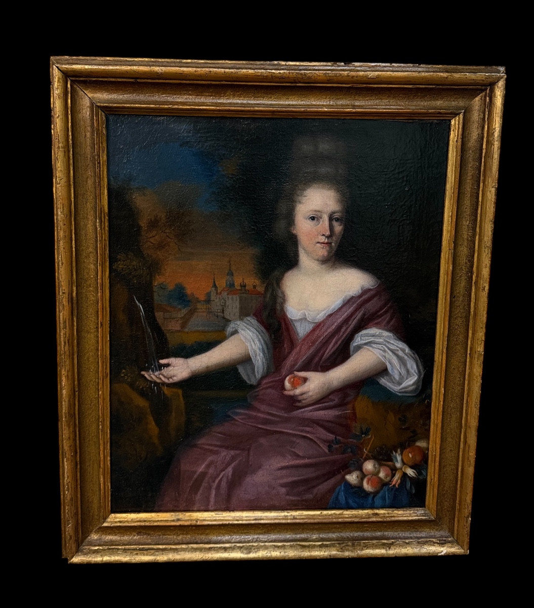 RITRATTO ALLEGORICO DI NOBILDONNA — SCUOLA AUSTRO-BOEMA, FINE XVII SECOLO