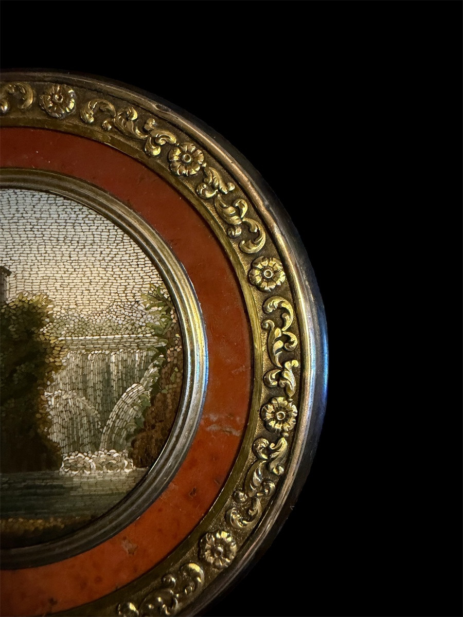 Tabacchiera vermeil, diaspro e tartaruga con micromosaico — Tempio della Sibilla, Tivoli-photo-3