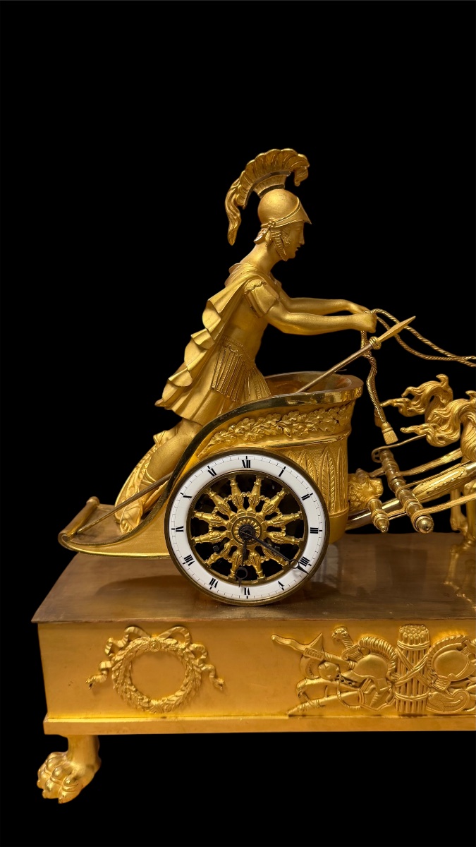 Pendola a carro di Giasone, bronzo dorato, Francia, epoca Impero-photo-3