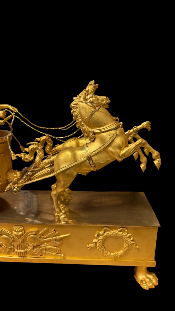 Pendola a carro di Giasone, bronzo dorato, Francia, epoca Impero-photo-4