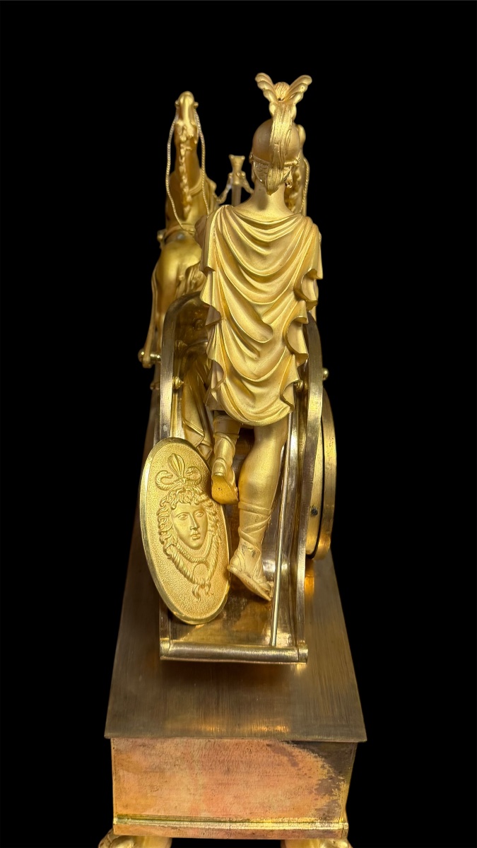 Pendola a carro di Giasone, bronzo dorato, Francia, epoca Impero-photo-1
