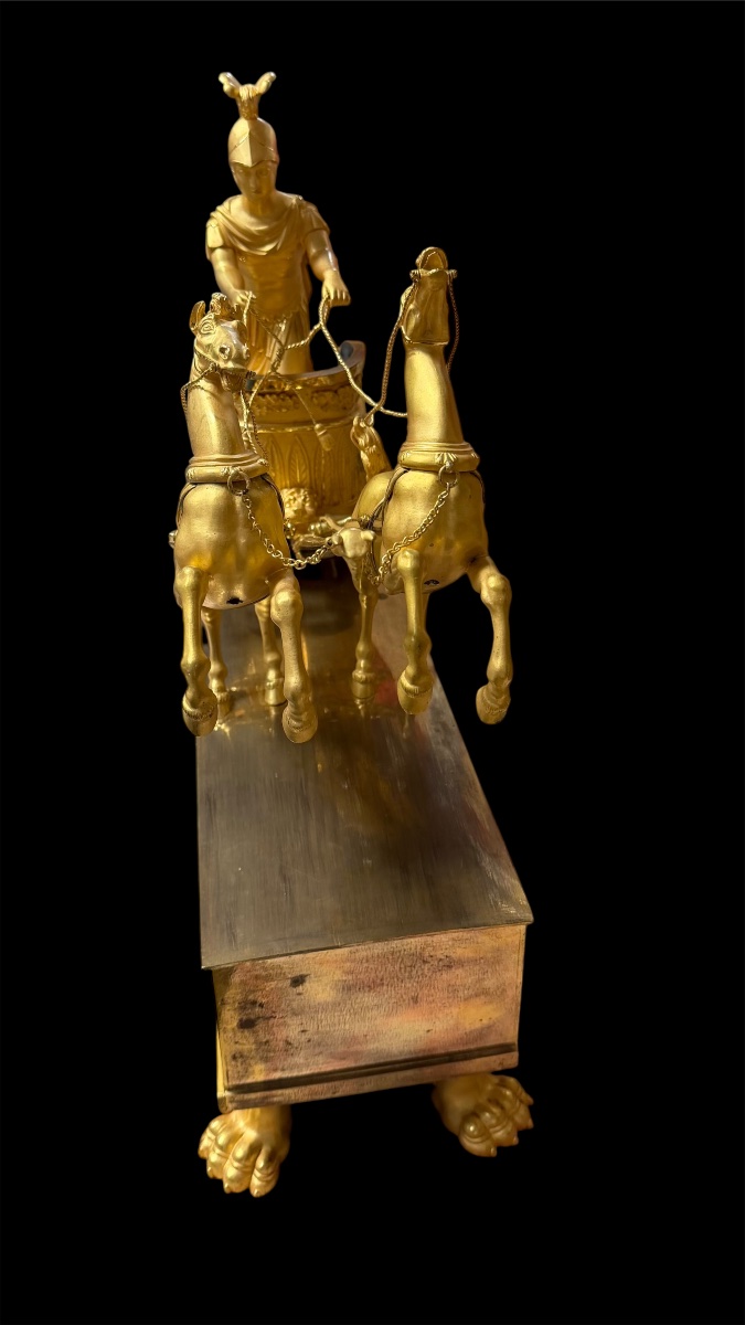 Pendola a carro di Giasone, bronzo dorato, Francia, epoca Impero-photo-2