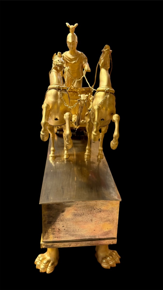 Pendola a carro di Giasone, bronzo dorato, Francia, epoca Impero-photo-3