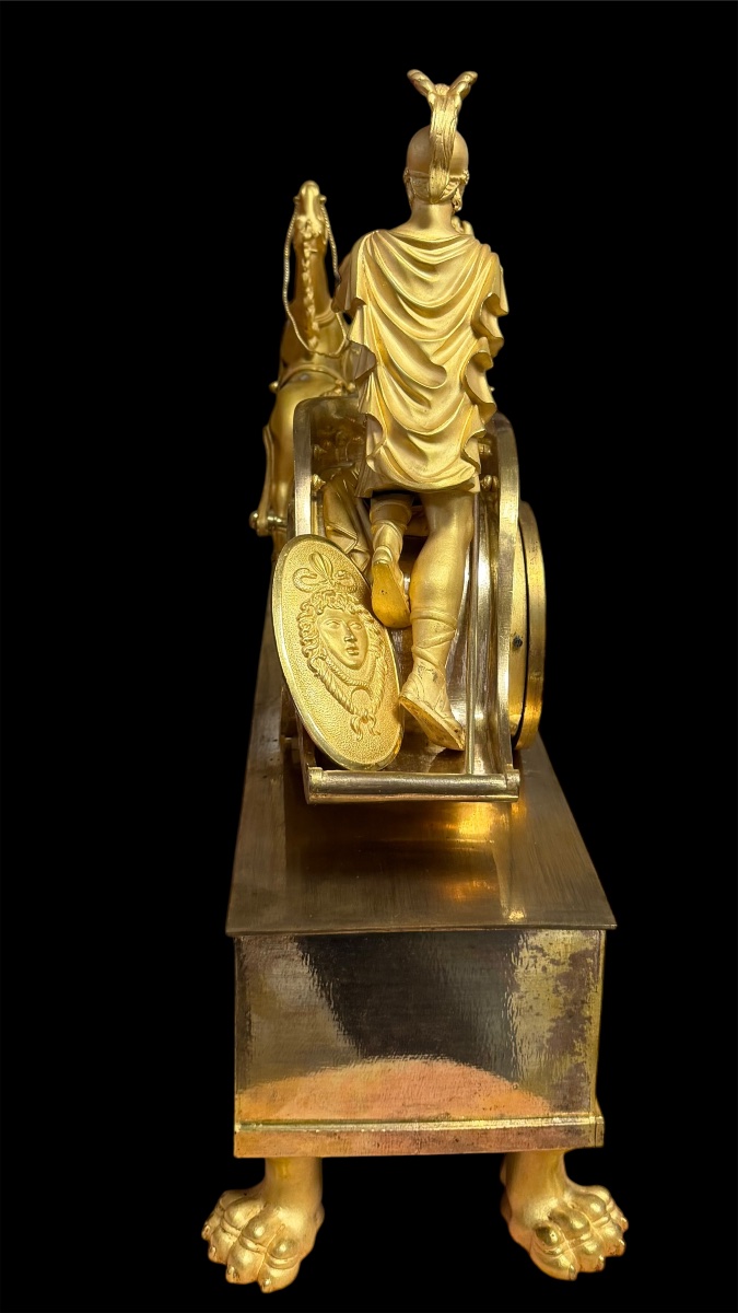 Pendola a carro di Giasone, bronzo dorato, Francia, epoca Impero-photo-4