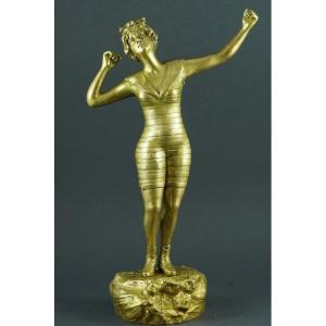 Bather, R. Noel, Gilded Bronze, 1920s-1930s.
