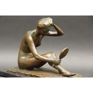 Act With Mirror, Santiago (1891-1974), Argentina, First Half Of The 20th Century.