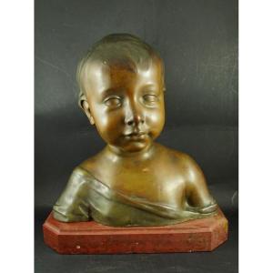 Bust Of A Little Boy, After Da Settignano, Bronze, Second Half Of The 19th Century.