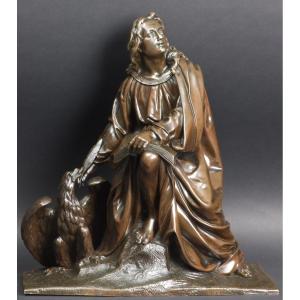 Saint John The Evangelist, Bronze, After François Théodore Gechter. 19th Century.