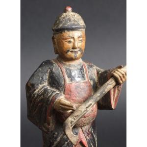 Chinese Warrior, Wood, China, 19th Century.