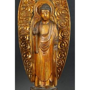 Haloed Buddha, Gilded Wood, 19th Century