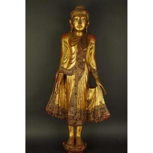 Buddha Mandalay, Gilded Wood, Burma, 19th/20th Century.