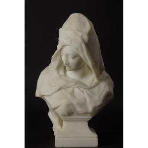Young Girl In A Cape, Marble, C. Reymond, 1894.