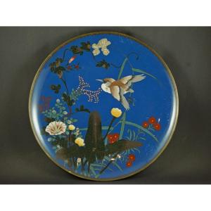Tray With Bird, Cloisonné, Japan, Meiji Era (1868-1912)