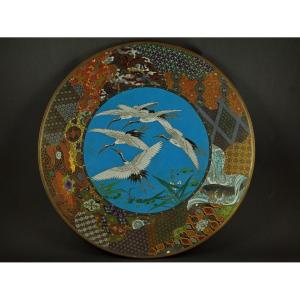 Tray With Cranes, Japan, Meiji Era (1868 - 1912).