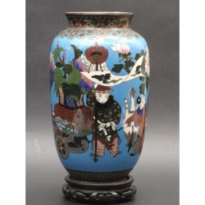 Cloisonné Vase With Genre Scene, Japan, Meiji Period (1868-1912)